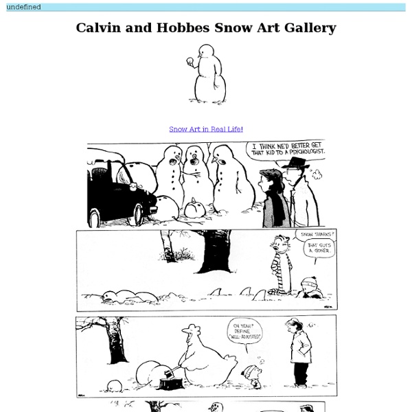 Calvin and Hobbes Snow Art Gallery