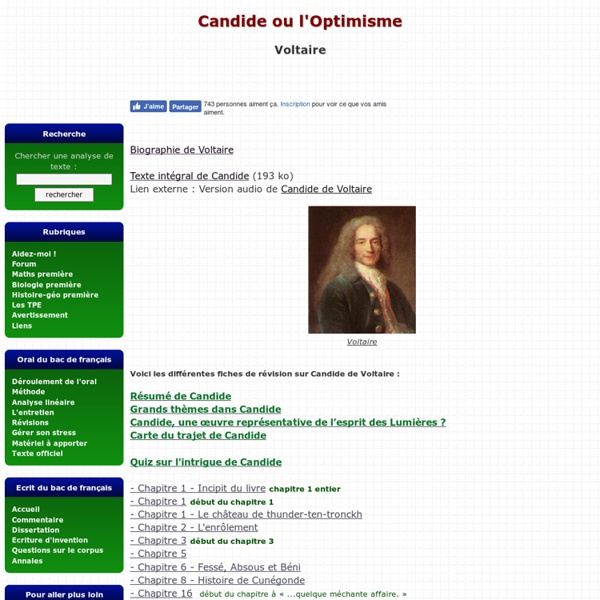 Candide ou l'Optimiste de Voltaire