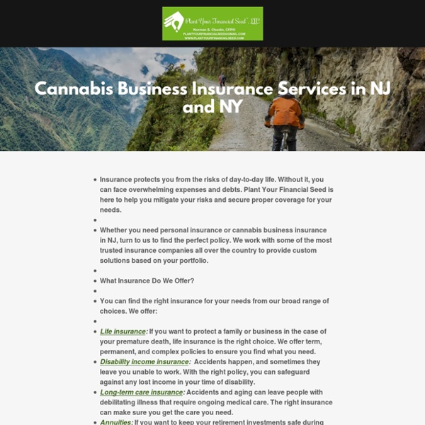 Cannabis Industry Insurance in NJ and NY