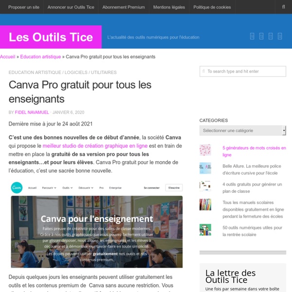 Canva Pro gratuit pour tous les enseignants