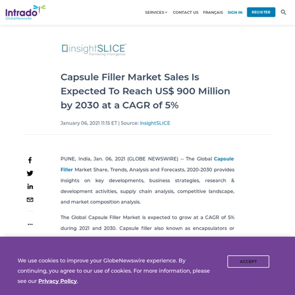 Capsule Filler Market Sales Is Expected To Reach US$ 900 Million by 2030 at a CAGR of 5%