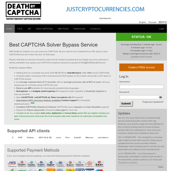 Cheapest CAPTCHA bypass service — Death by Captcha