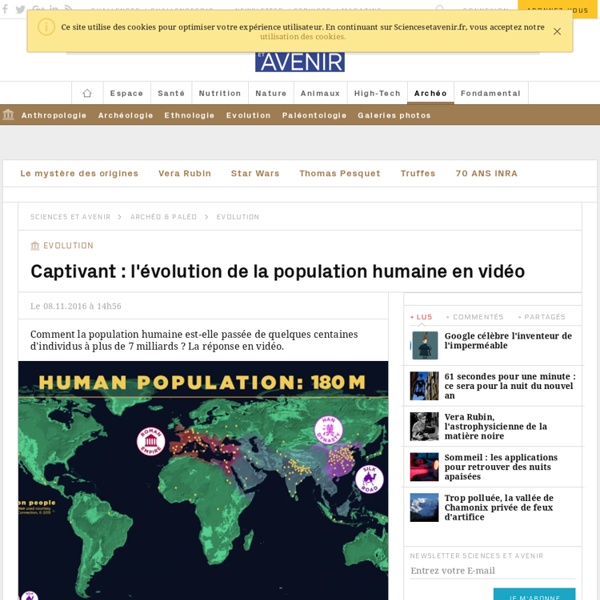 Captivant : l'évolution de la population humaine en vidéo