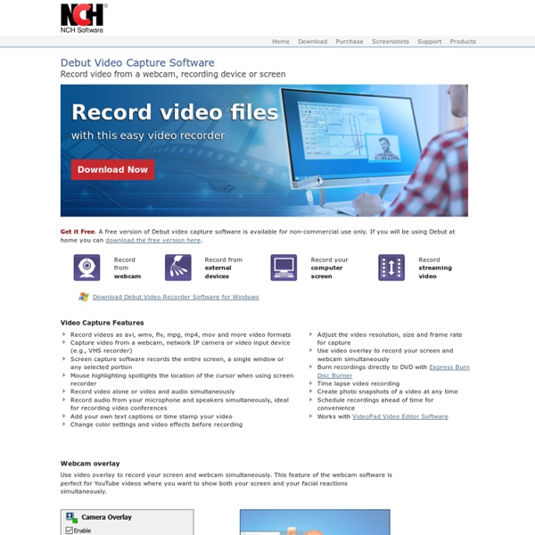 Video Capture Software. Video, Webcam or Screen Recorder