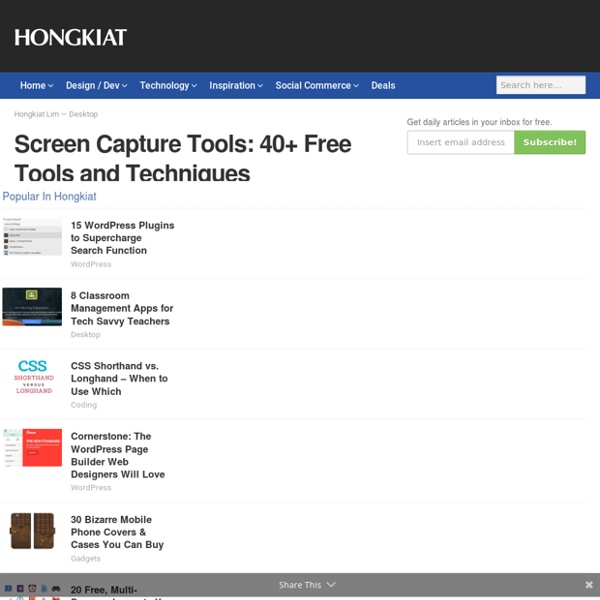 Screen Capture Tools: 40+ Free Tools and Techniques