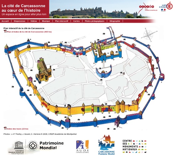 Plan interactif de la cité de Carcassonne