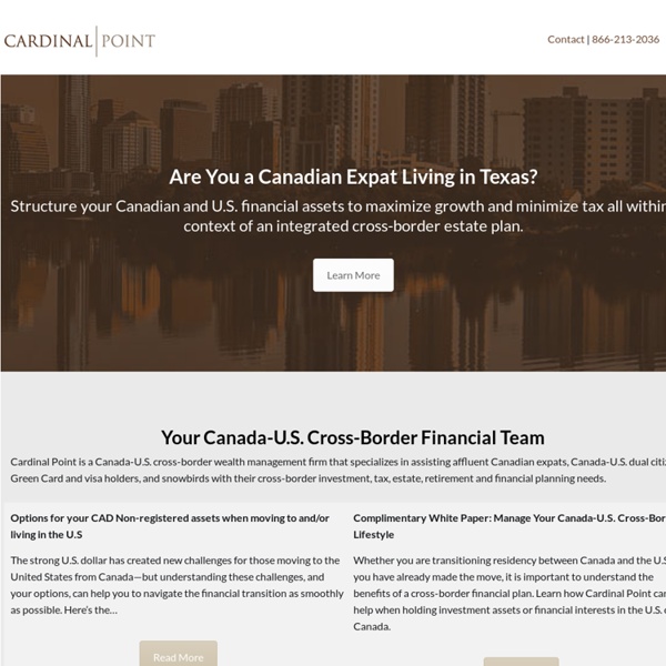 Canadians Living in Texas Cross Border Wealth Management