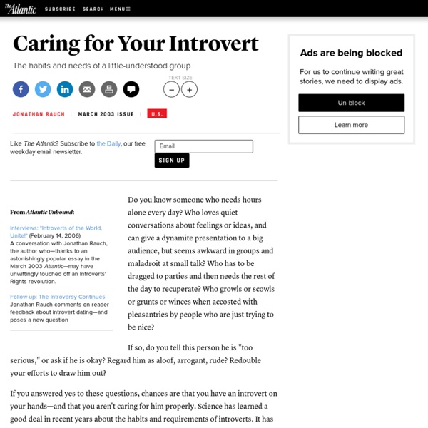 Caring for Your Introvert - Magazine