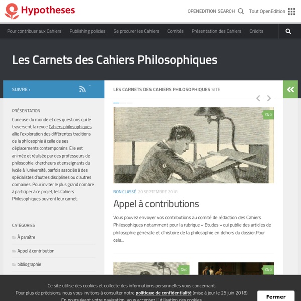 BLOG + RSS Canopé : Les Carnets des Cahiers Philosophiques