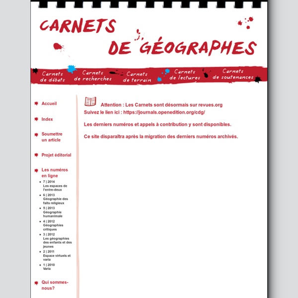 Carnets de géographes et de recherches