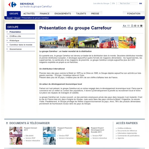 Groupe Carrefour > Groupe > Présentation