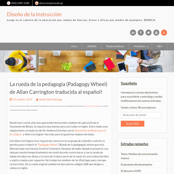 La rueda de la pedagogía (Padagogy Wheel) de Allan Carrington traducida al español!