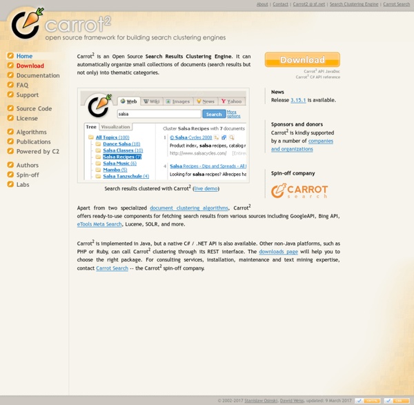 Carrot2 - Open Source Search Results Clustering Engine