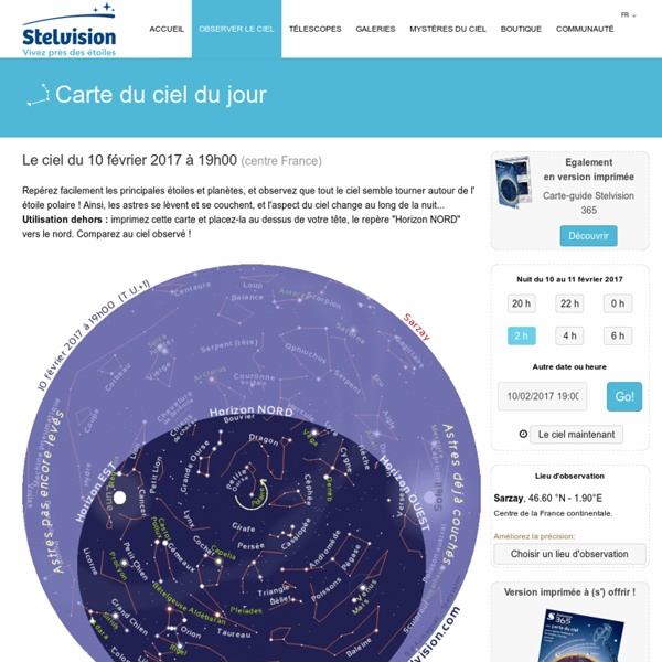 Carte du ciel étoilé en temps réel