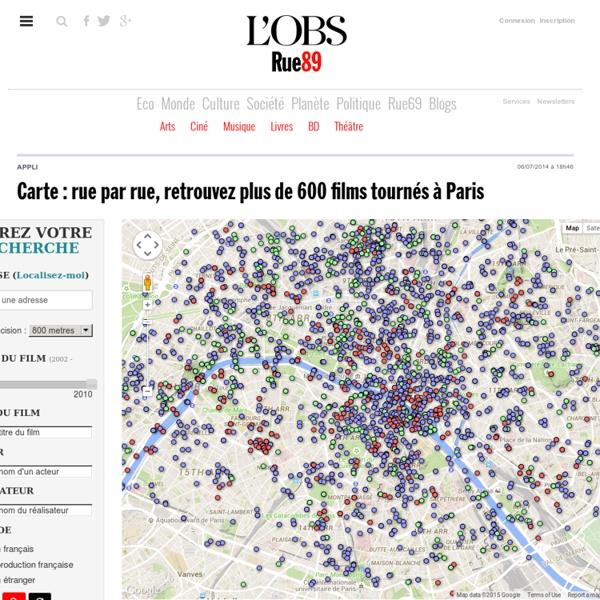 Carte : rue par rue, retrouvez plus de 600 films tournés à Paris