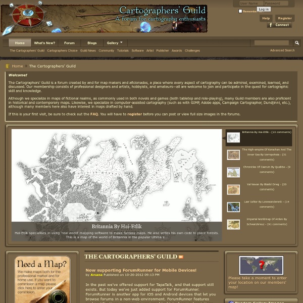 Cartographers' Guild - a community for maps of fantasy, sci-fi and real world...