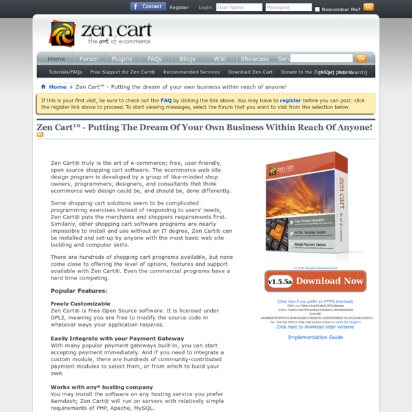 Ecommerce shopping cart software by Zen Cart ecommerce solution