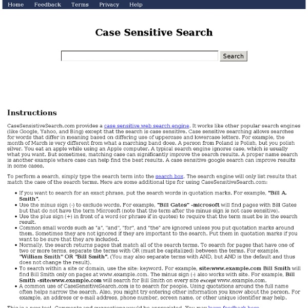 Case Sensitive Search