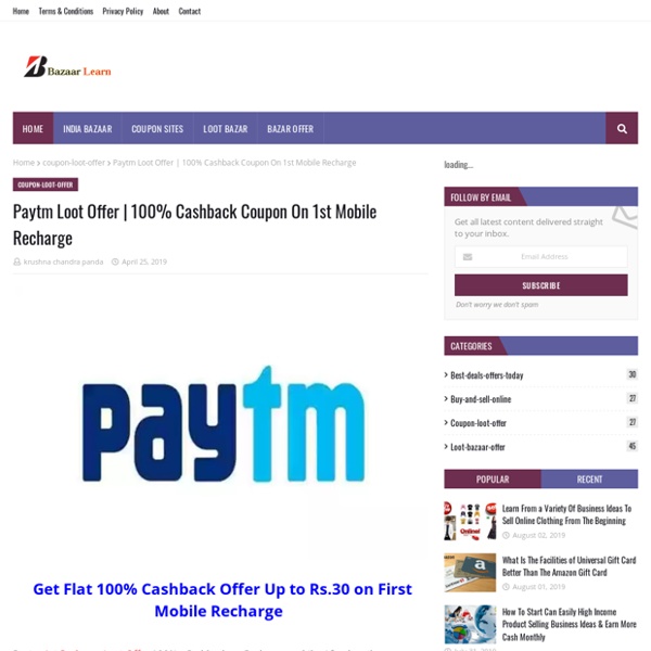 100% Cashback Coupon On 1st Mobile Recharge