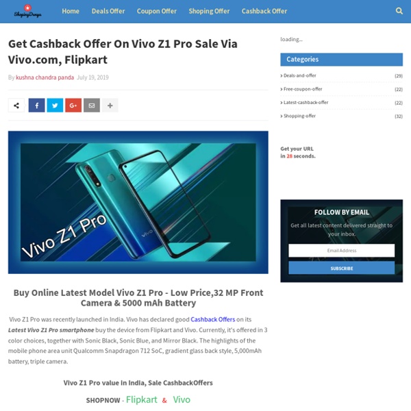 Get Cashback Offer On Vivo Z1 Pro Sale Via Vivo.com, Flipkart
