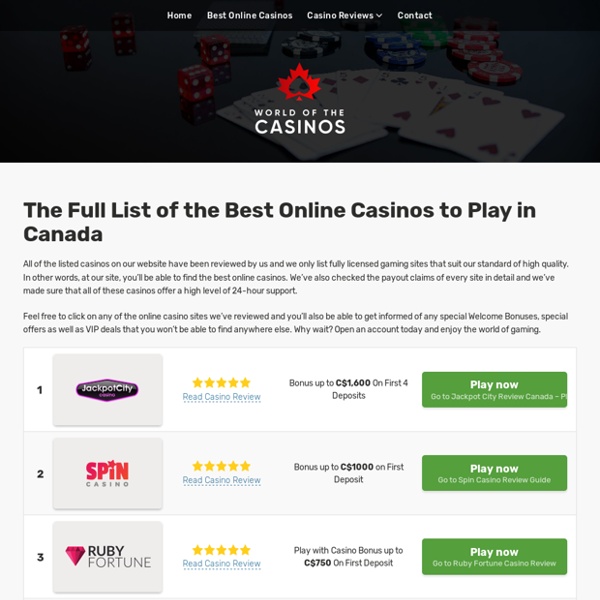 Best Online Casinos in Canada - Popular & Trusted Canadian Sites