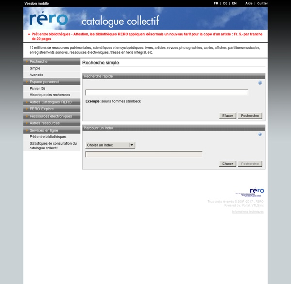 RERO catalogue collectif