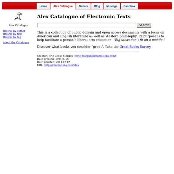 Alex Catalogue of Electronic Texts