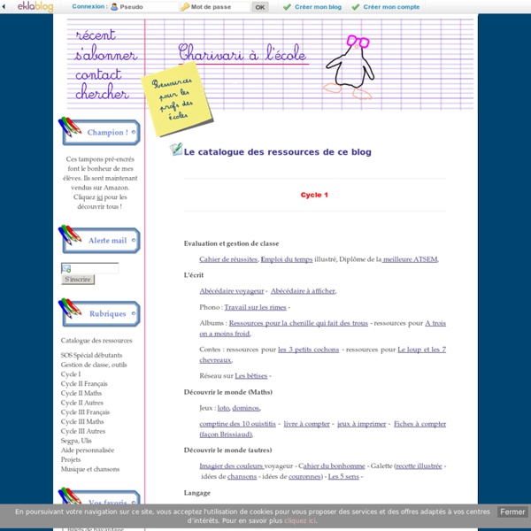 Le catalogue des ressources de ce blog