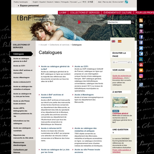 BNF - Catalogues