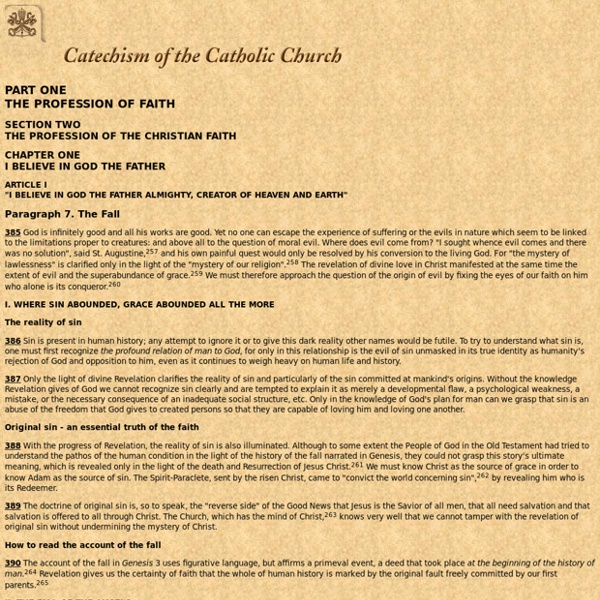 Catechism of the Catholic Church - The Fall