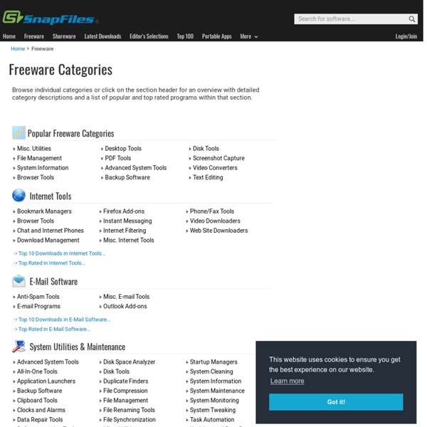 Freeware categories at SnapFiles - thousands of quality free apps, rated and reviewed