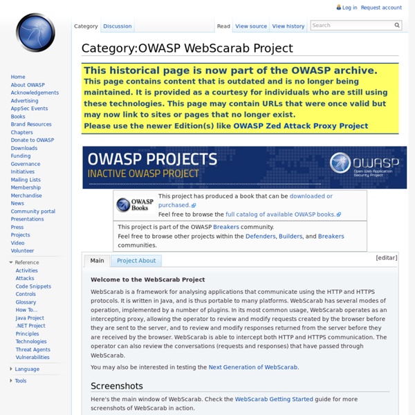OWASP WebScarab Project