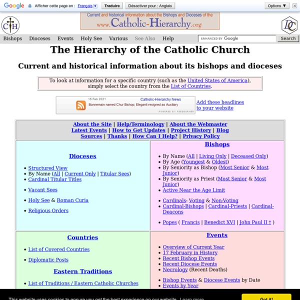 Catholic-Hierarchy: Its Bishops and Dioceses, Current and Past
