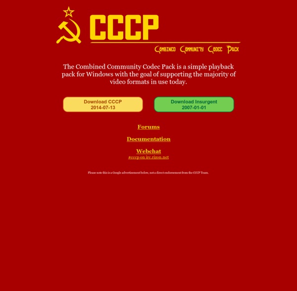 CCCP - Combined Community Codec Pack