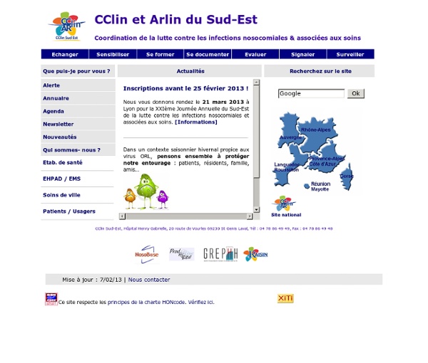 CClin Sud-Est : Bienvenue sur le site du CClin Sud-Est