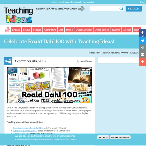 Celebrate Roald Dahl 100 With Teaching Ideas!