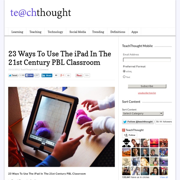 23 Ways To Use The iPad In The 21st Century PBL Classroom By Workflow