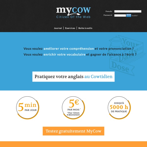 Articles sur forum pour apprendre et pratiquer l'anglais en ligne : MyCOW