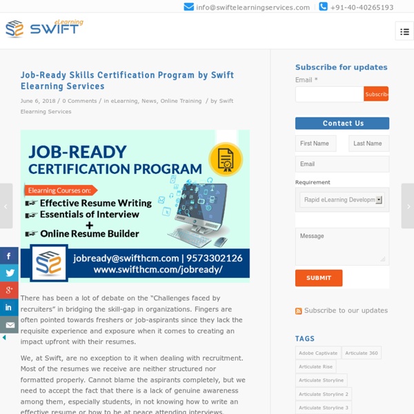 Job-Ready Skills Certification Program by Swift Elearning Services