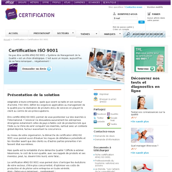 Certification AFAQ ISO 9001