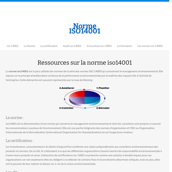 Norme ISO14001 - Certification iso 14001, le Management environnemental