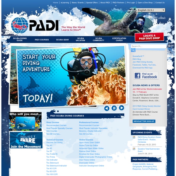 The Way the World Learns to Dive™ - Find Scuba Diving Lessons, Scuba Certifications, Dive Shops, Dive Resorts, Scuba Gear, Scuba Diving Trips and Vacations, Scuba Diving Careers