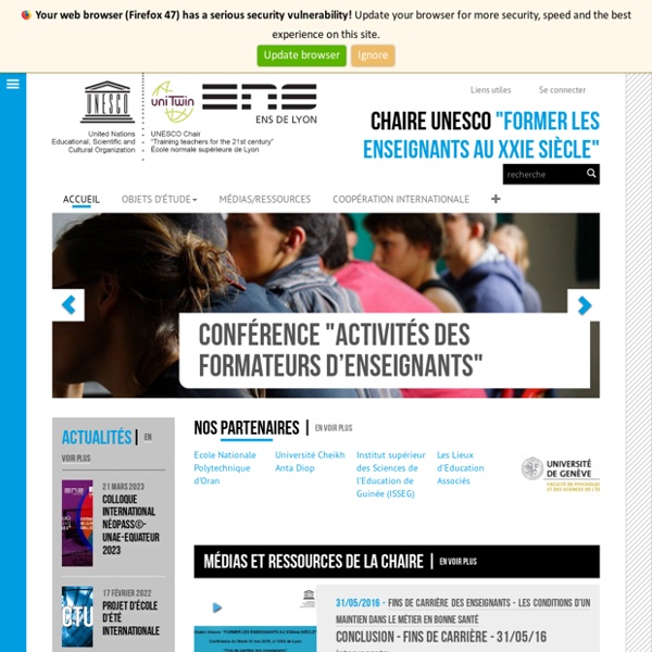 Vidéos du colloque inaugural — Chaire UNESCO Formation