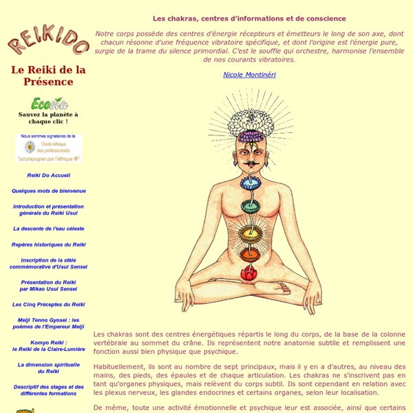 Les chakras, centres de conscience et d'energie dans le Reiki