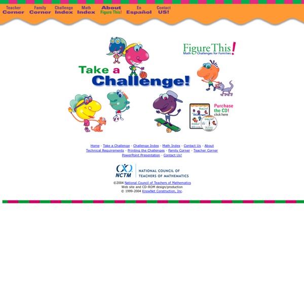 Figure This! Math Challenges for Families - Challenge Index
