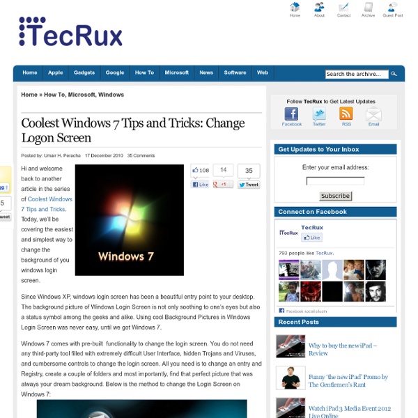 How To Change Windows 7 Logon Screen