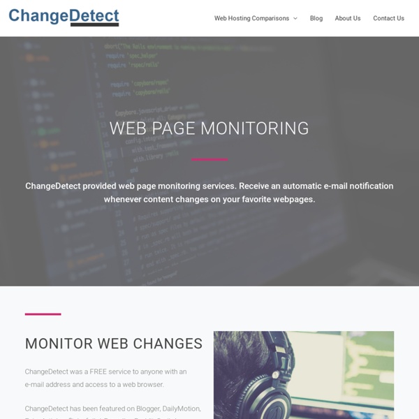 ChangeDetect - Web Page Monitoring - Free Online Service