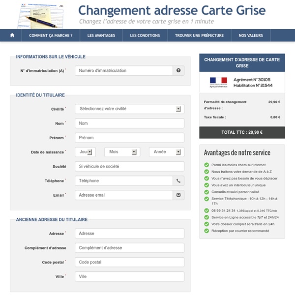 comment mettre a jour adresse carte grise