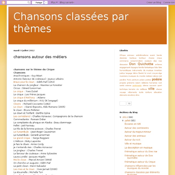 Chansons classées par thèmes: chansons autour des métiers