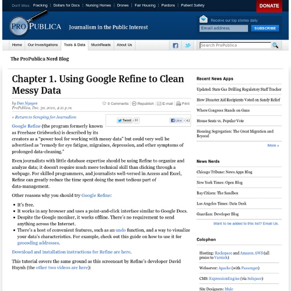 Chapter 1. Using Google Refine to Clean Messy Data